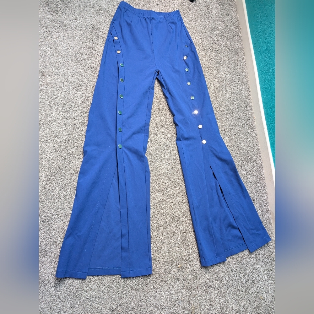 Blue Button-Detail Women's Pants